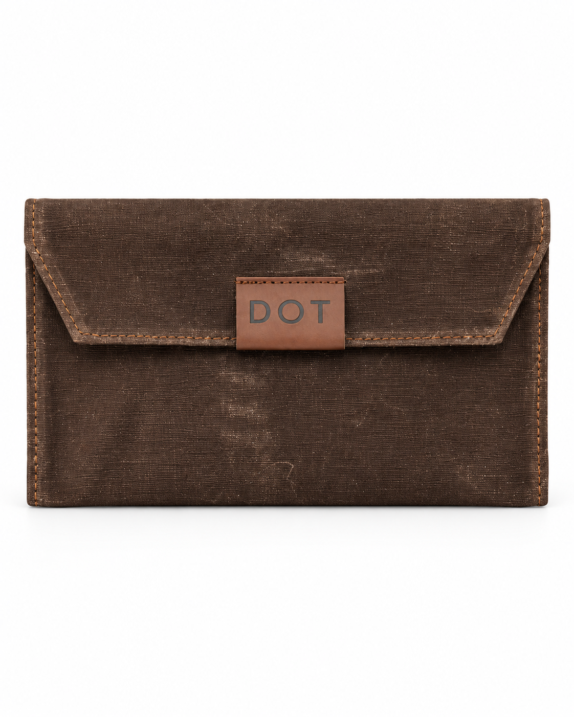 Studio Case waxed canvas pencil case in Timber, closed