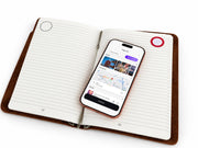 Campfire refill with the DOT app open on a phone, showing where a DOT Shortcut Tag goes on the page