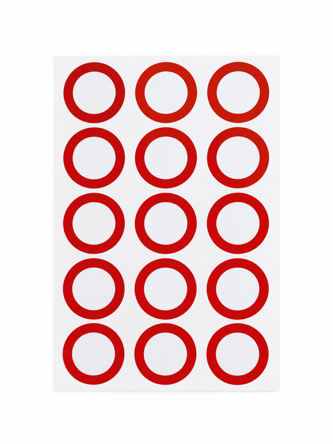 Sheet of Campfire DOT Shortcut Tags, red NFC stickers for journal pages