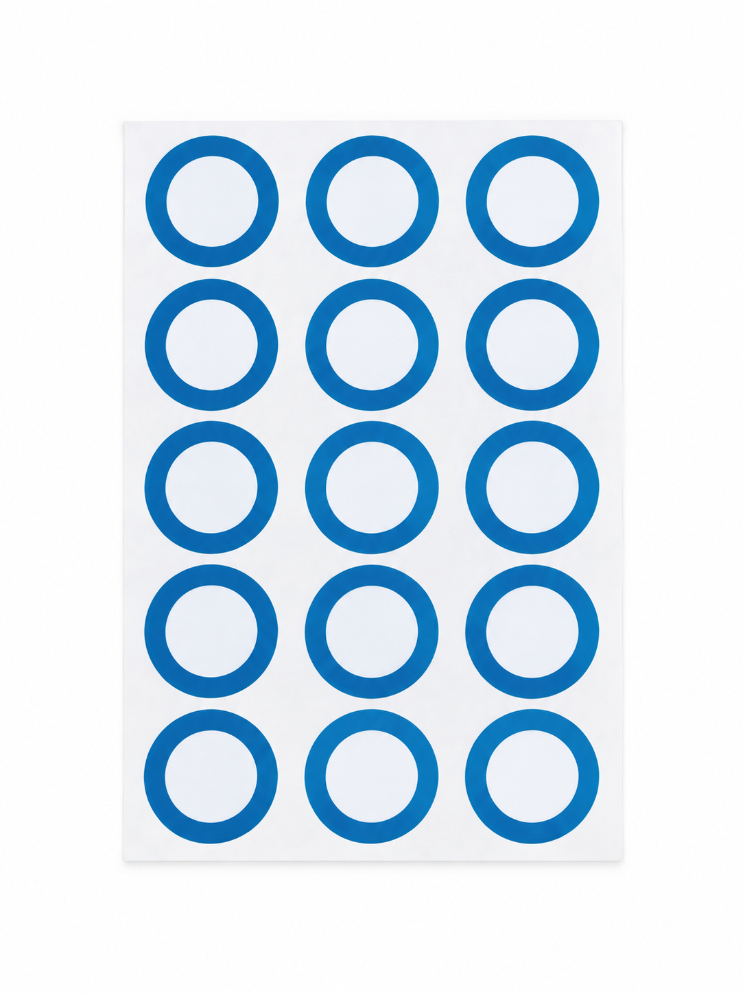 Sheet of Glacier DOT Shortcut Tags, blue NFC stickers for journal pages