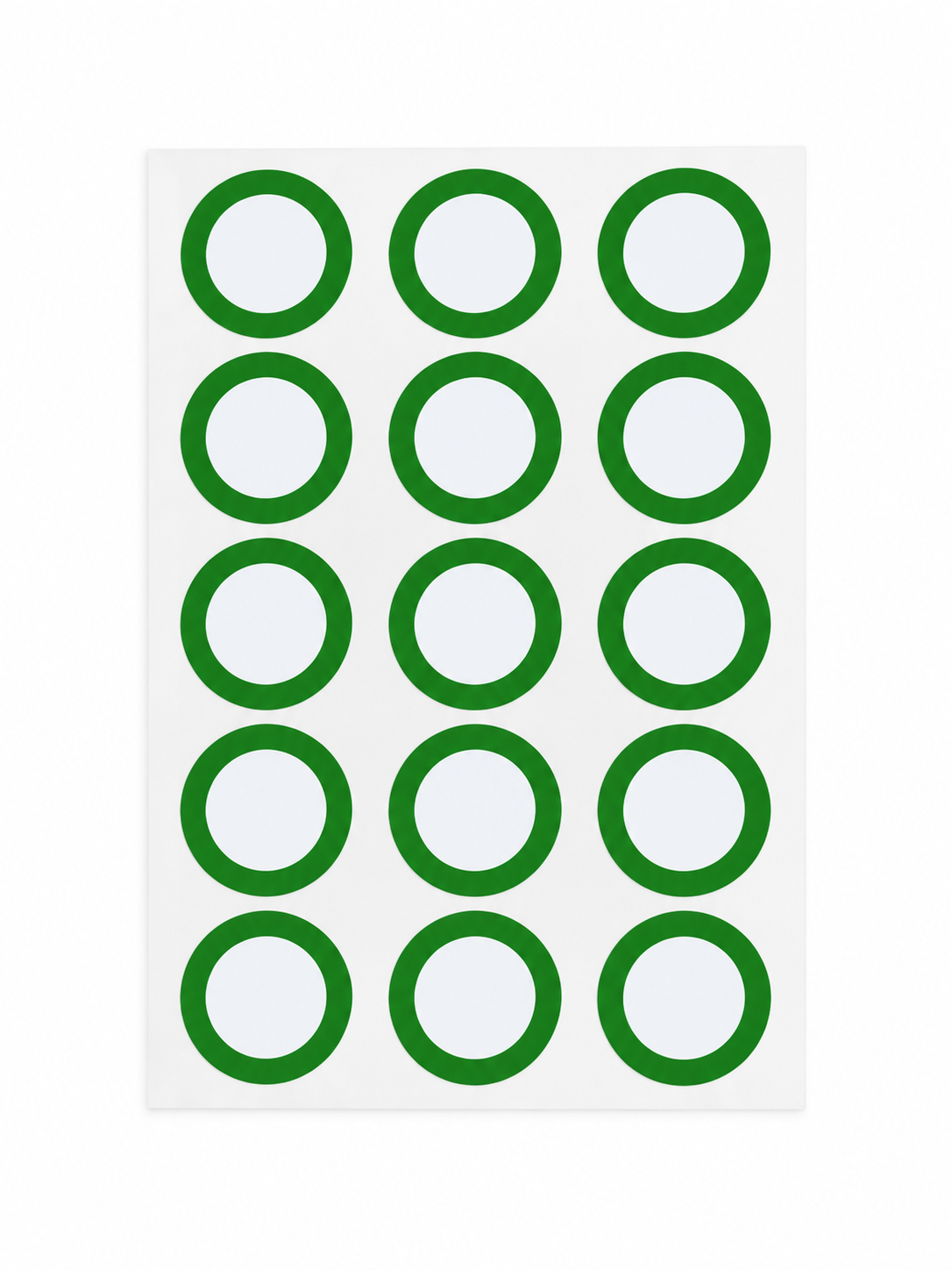 Sheet of Spruce DOT Shortcut Tags, green NFC stickers for journal pages